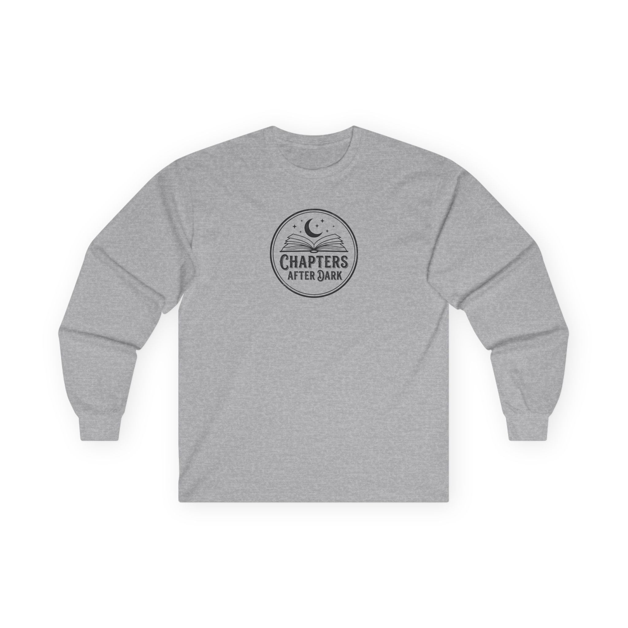 Long Sleeve Tee — "Chapters After Dark" Moonlit Booklover Shirt