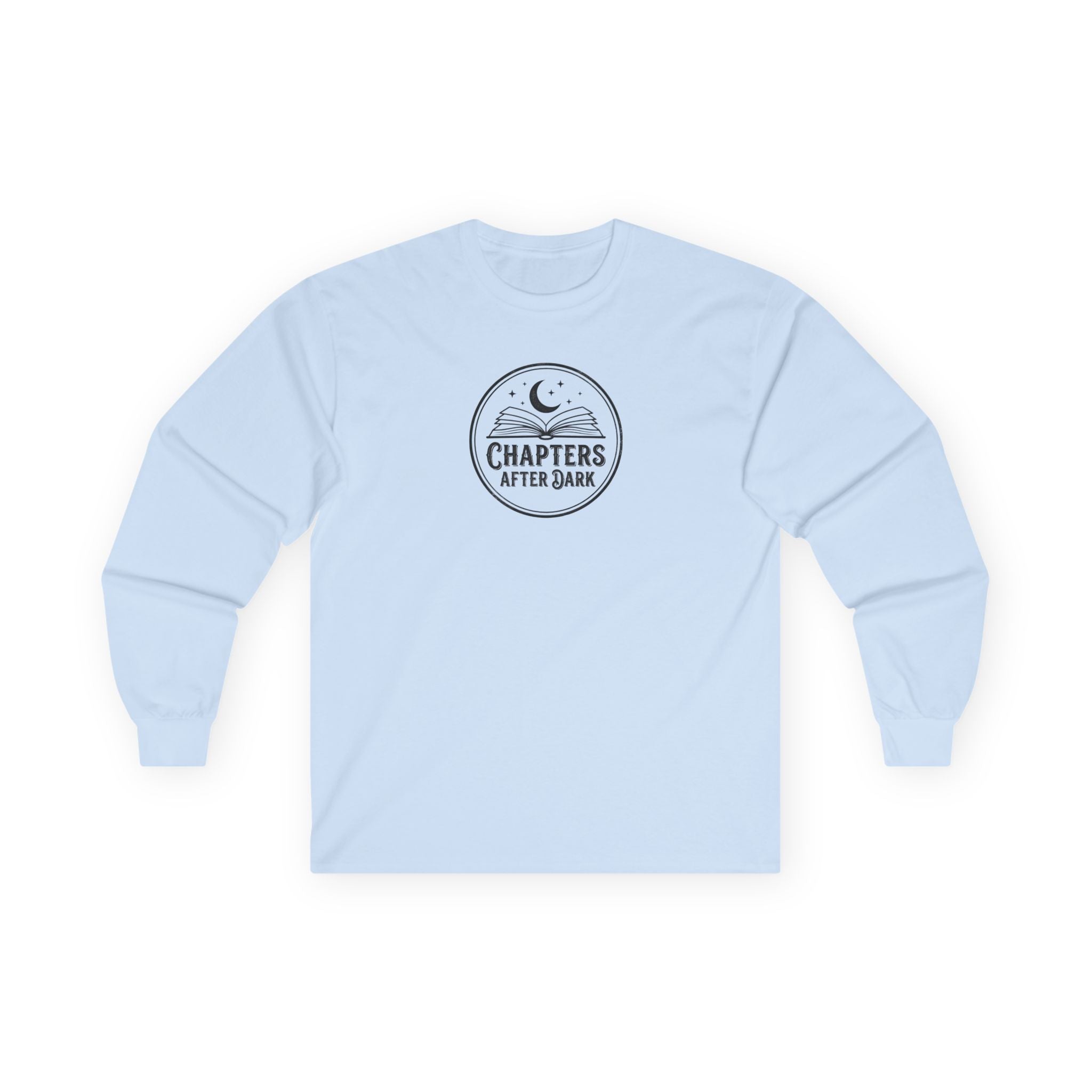Long Sleeve Tee — "Chapters After Dark" Moonlit Booklover Shirt
