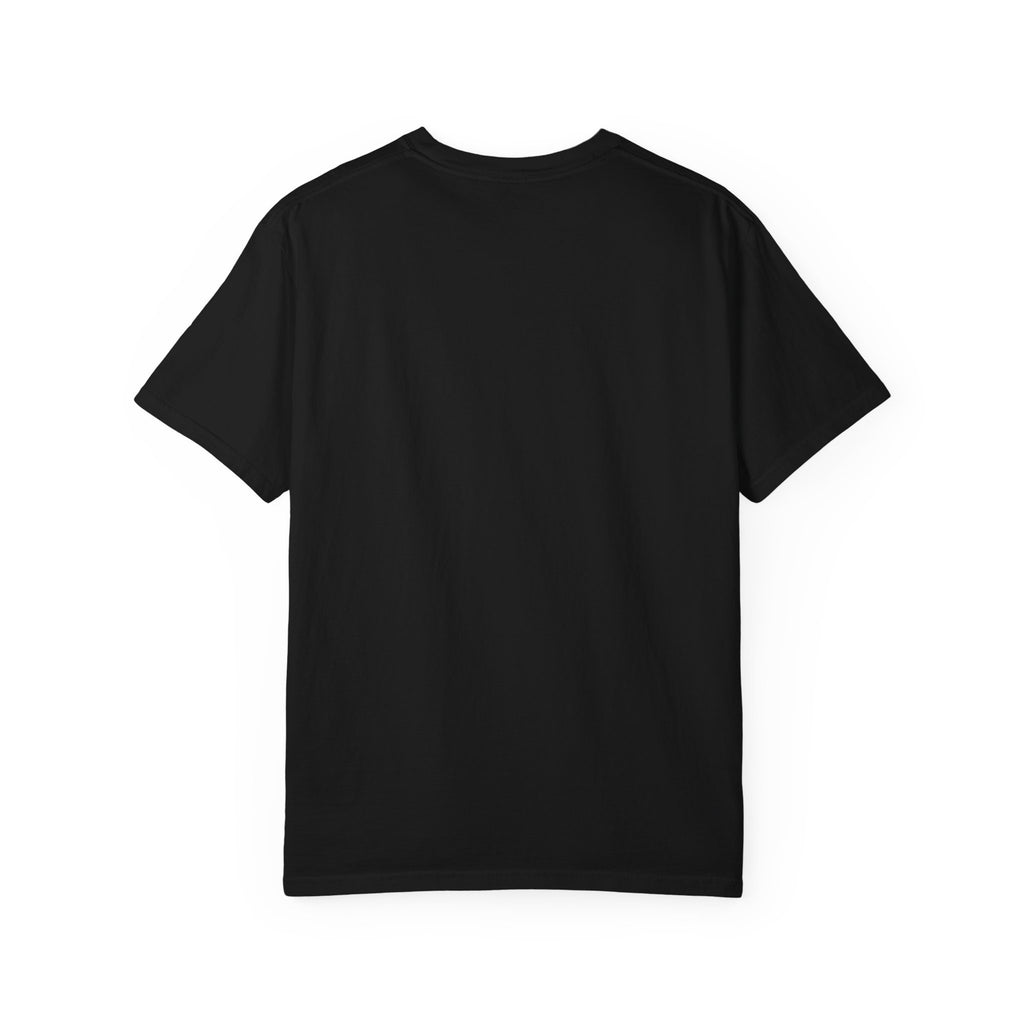Cozy Outdoor Reading & Coffee T-Shirt — Stack of Books, Mug & Nature Badge