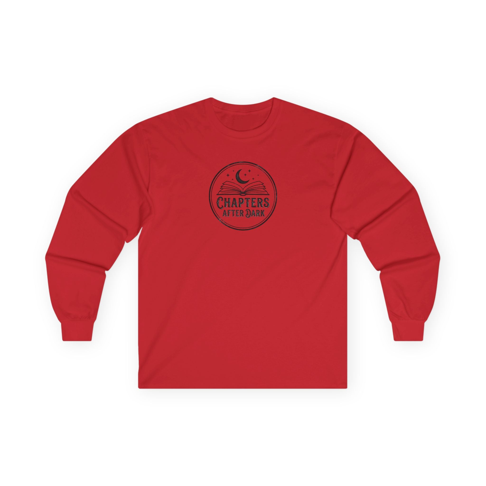 Long Sleeve Tee — "Chapters After Dark" Moonlit Booklover Shirt