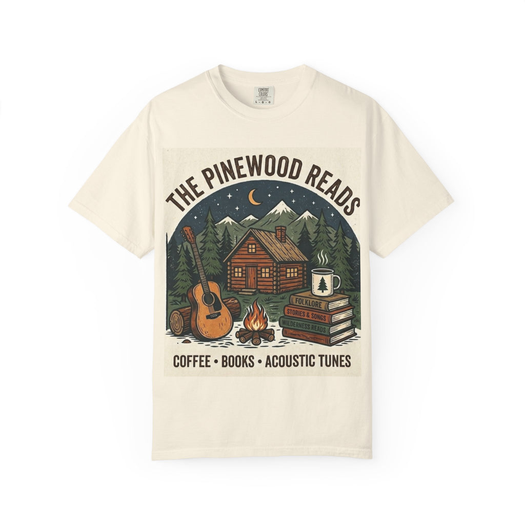 The Pinewood Reads T-Shirt — Cabin Coffee, Books & Acoustic Tunes