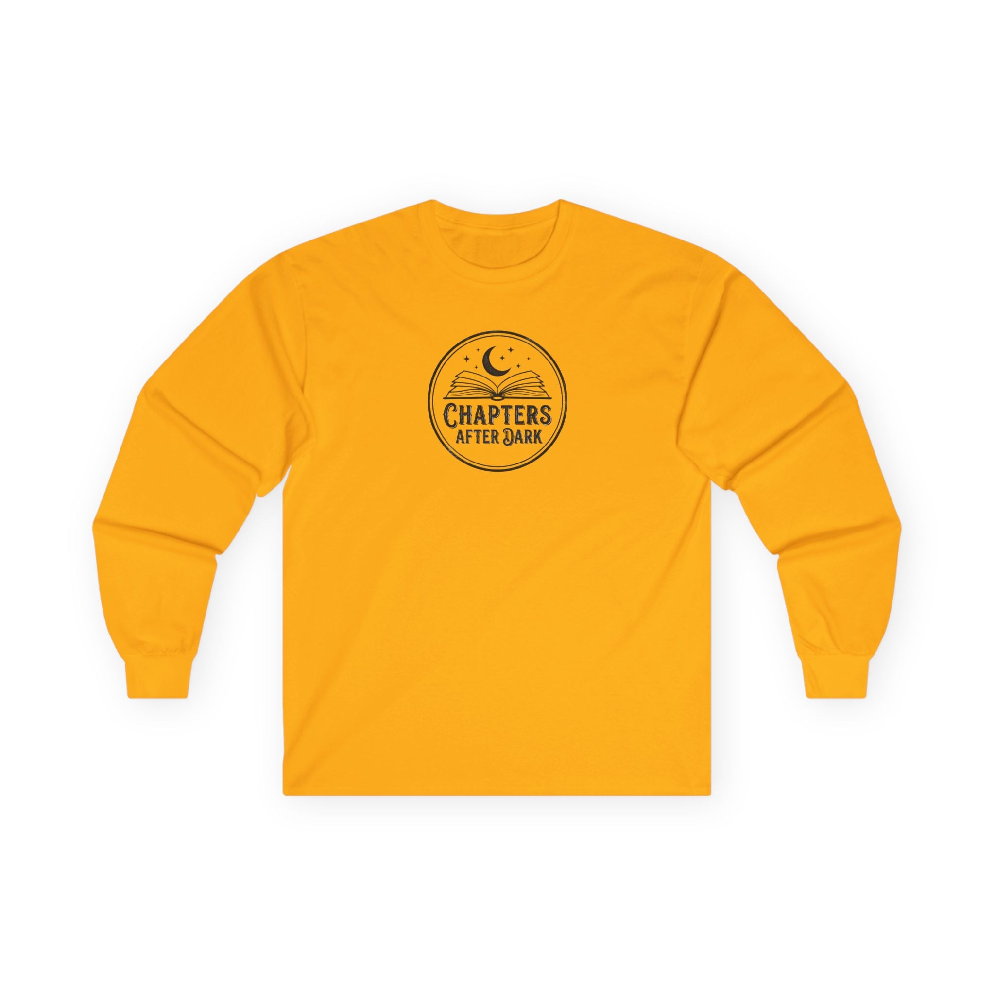 Long Sleeve Tee — "Chapters After Dark" Moonlit Booklover Shirt