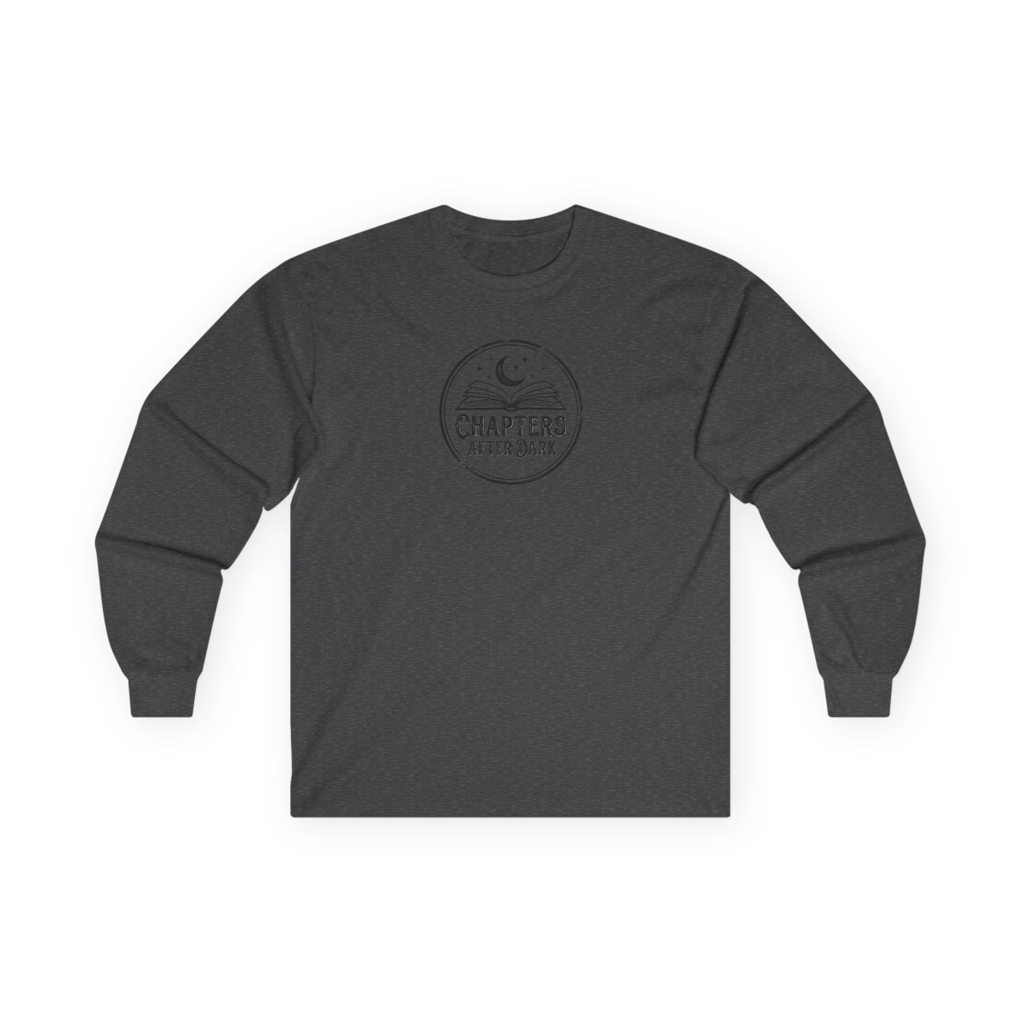 Long Sleeve Tee — "Chapters After Dark" Moonlit Booklover Shirt