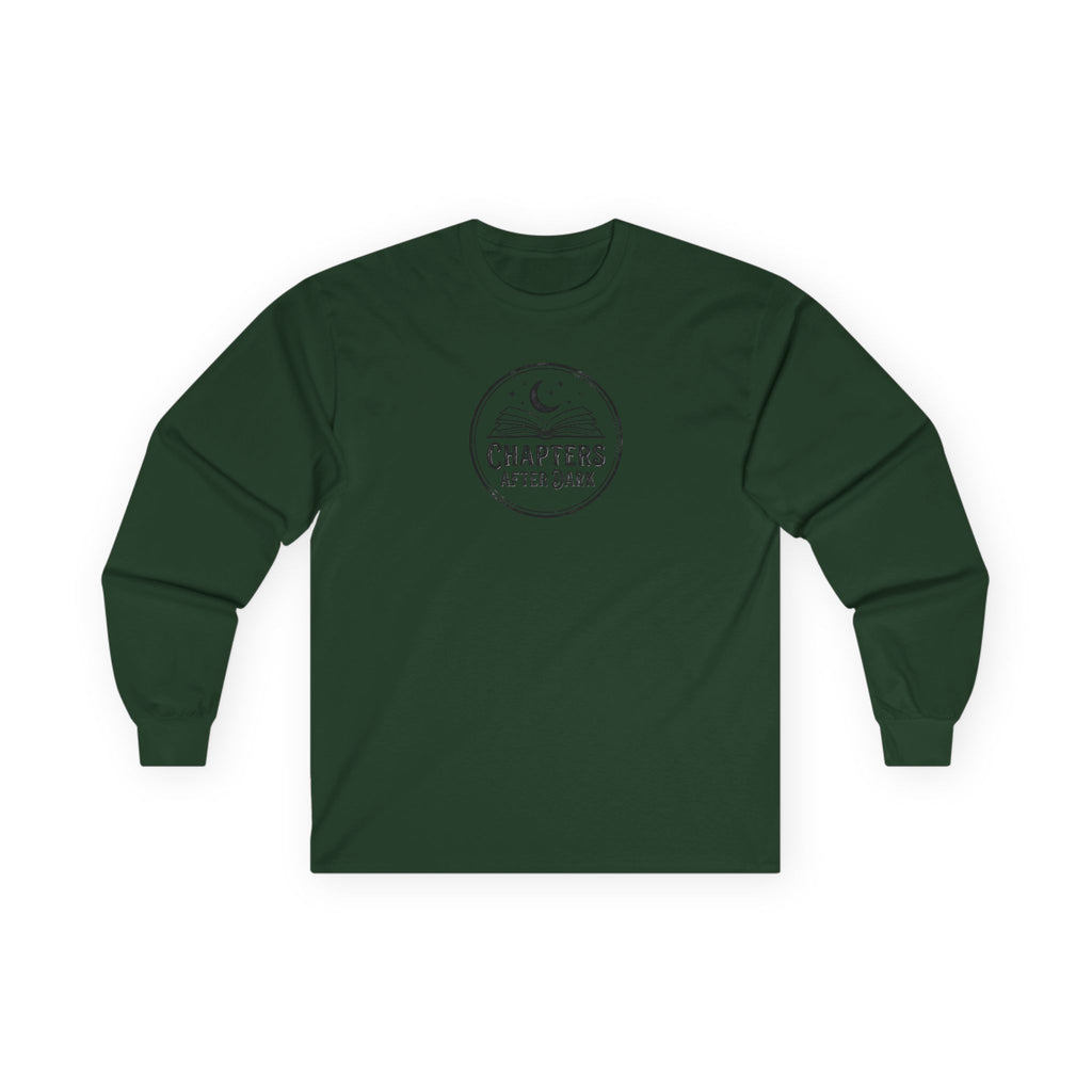 Long Sleeve Tee — "Chapters After Dark" Moonlit Booklover Shirt