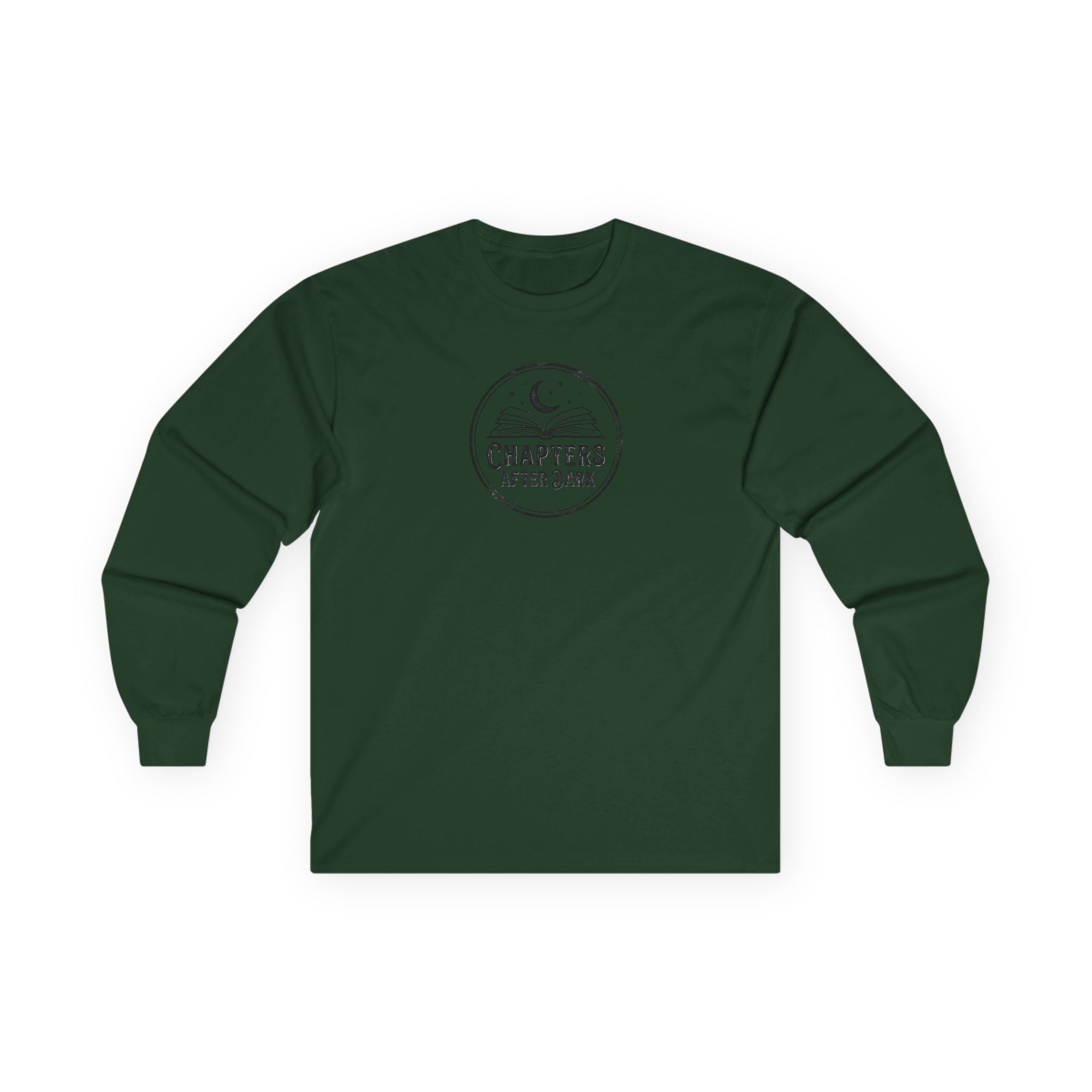 Long Sleeve Tee — "Chapters After Dark" Moonlit Booklover Shirt