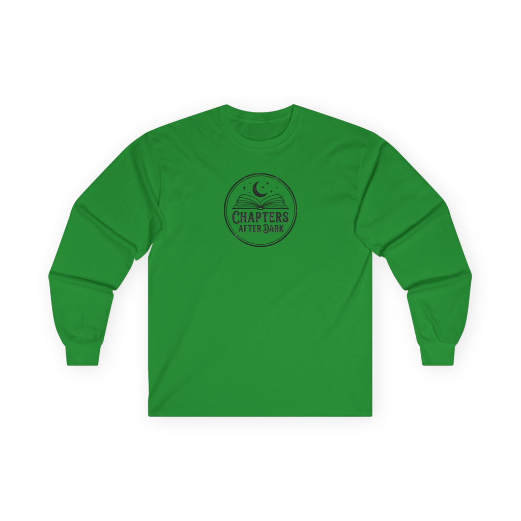 Long Sleeve Tee — "Chapters After Dark" Moonlit Booklover Shirt