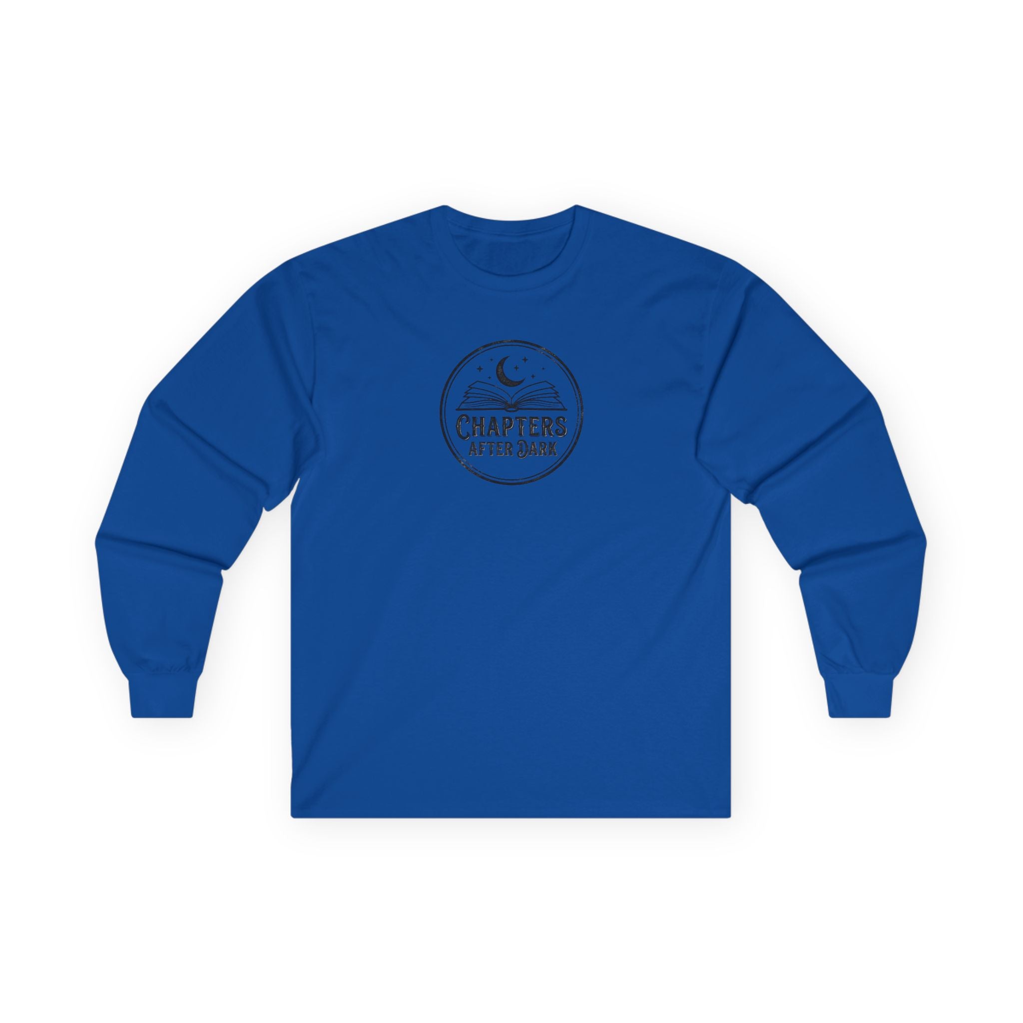 Long Sleeve Tee — "Chapters After Dark" Moonlit Booklover Shirt