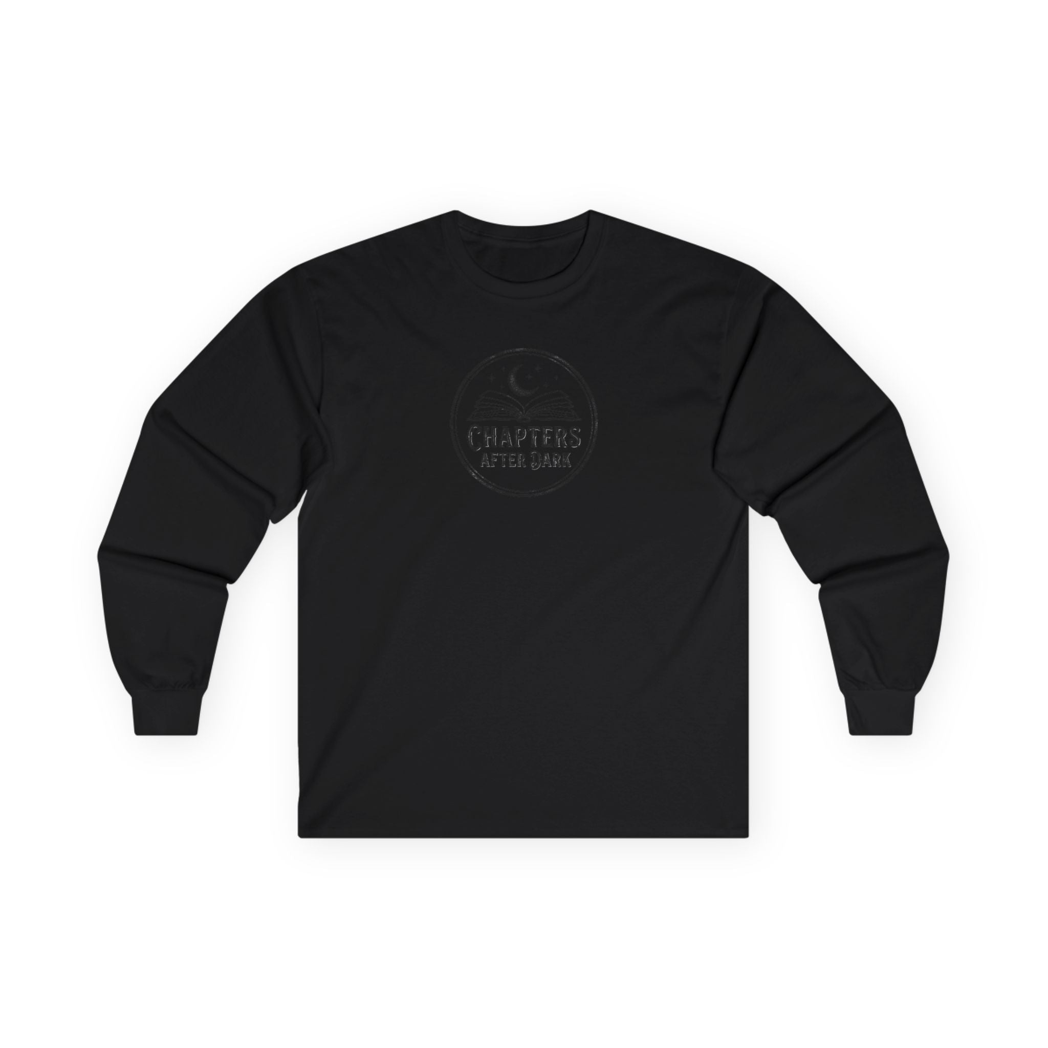 Long Sleeve Tee — "Chapters After Dark" Moonlit Booklover Shirt