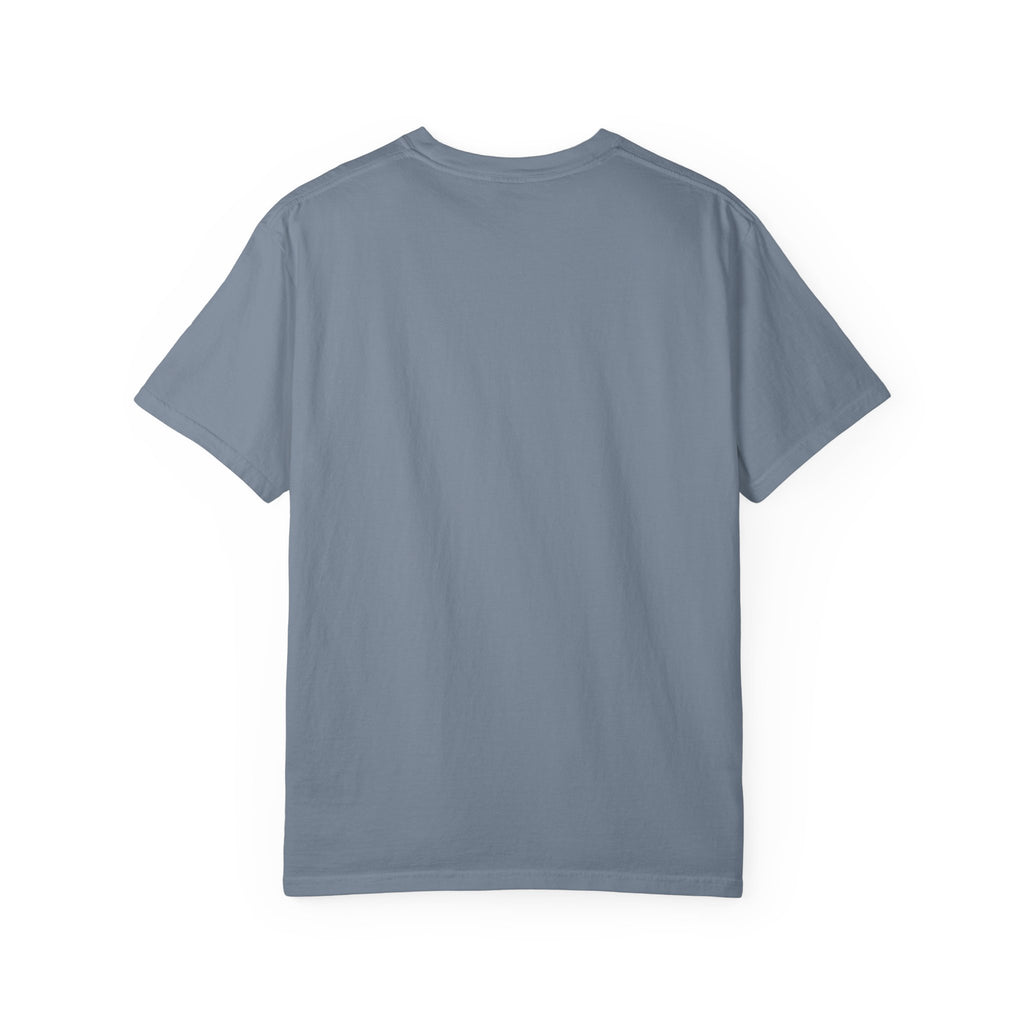 Cozy Outdoor Reading & Coffee T-Shirt — Stack of Books, Mug & Nature Badge