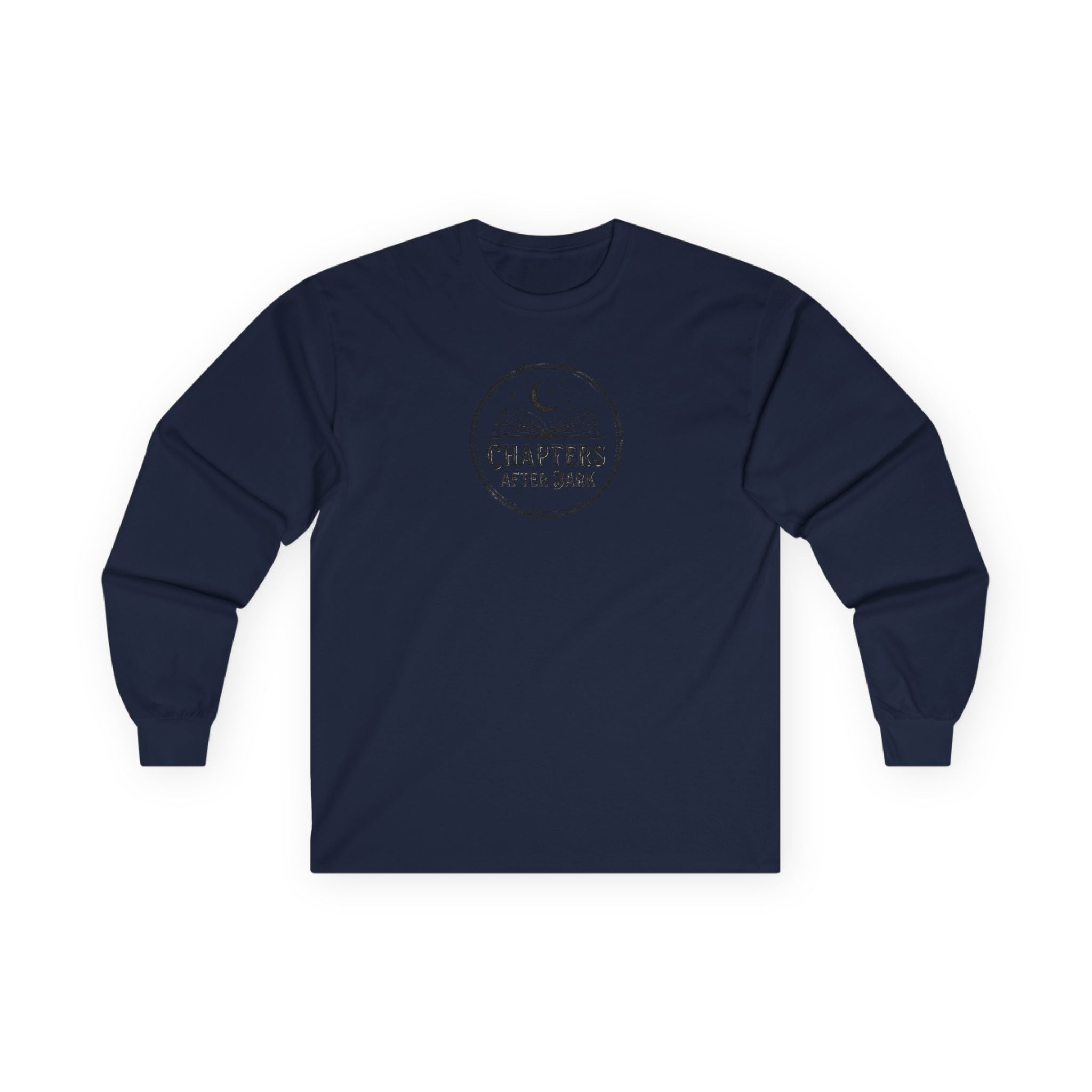 Long Sleeve Tee — "Chapters After Dark" Moonlit Booklover Shirt
