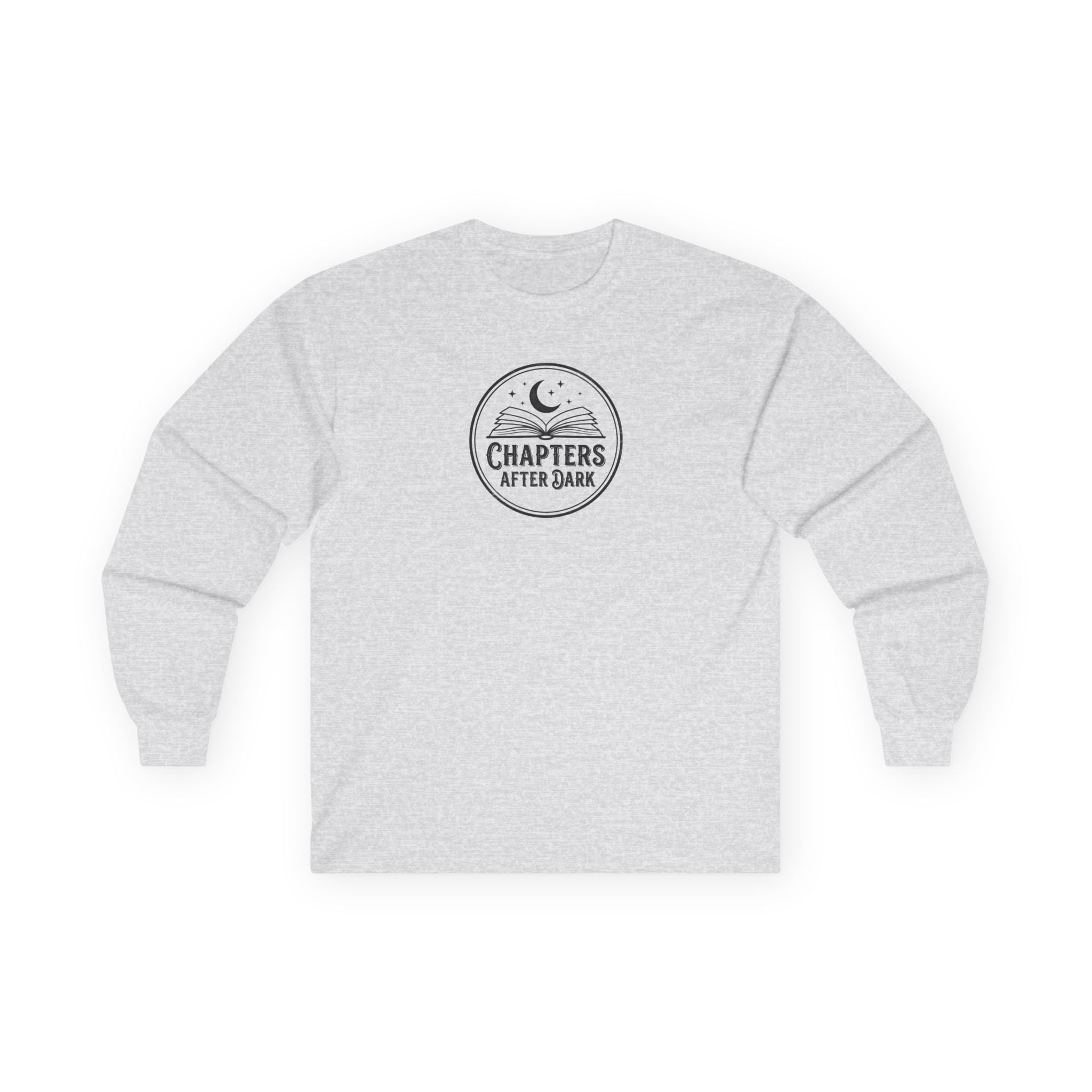Long Sleeve Tee — "Chapters After Dark" Moonlit Booklover Shirt