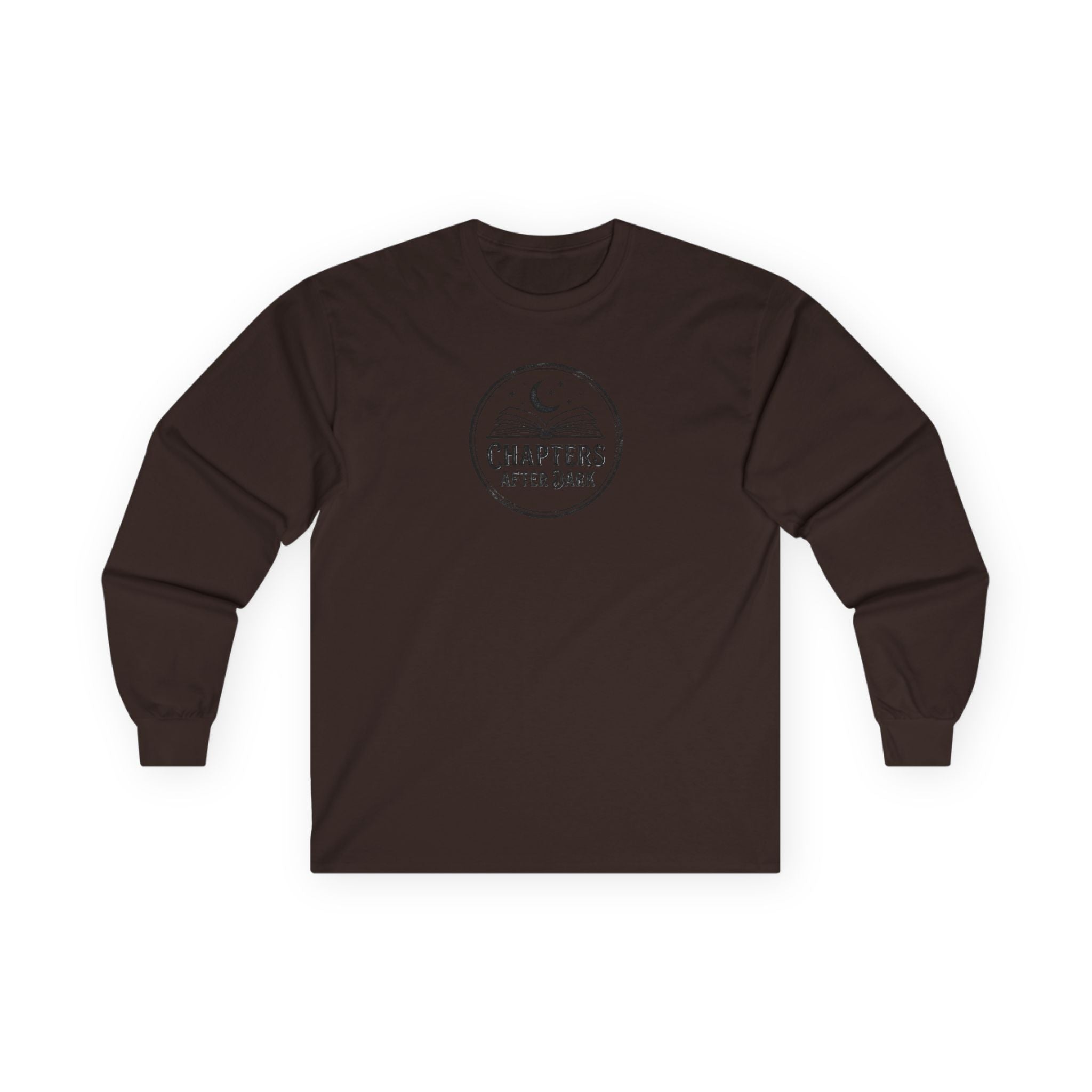 Long Sleeve Tee — "Chapters After Dark" Moonlit Booklover Shirt