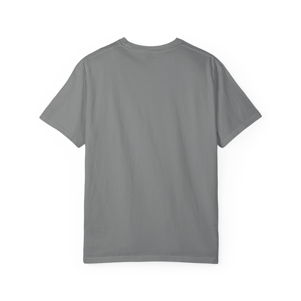 Cozy Outdoor Reading & Coffee T-Shirt — Stack of Books, Mug & Nature Badge