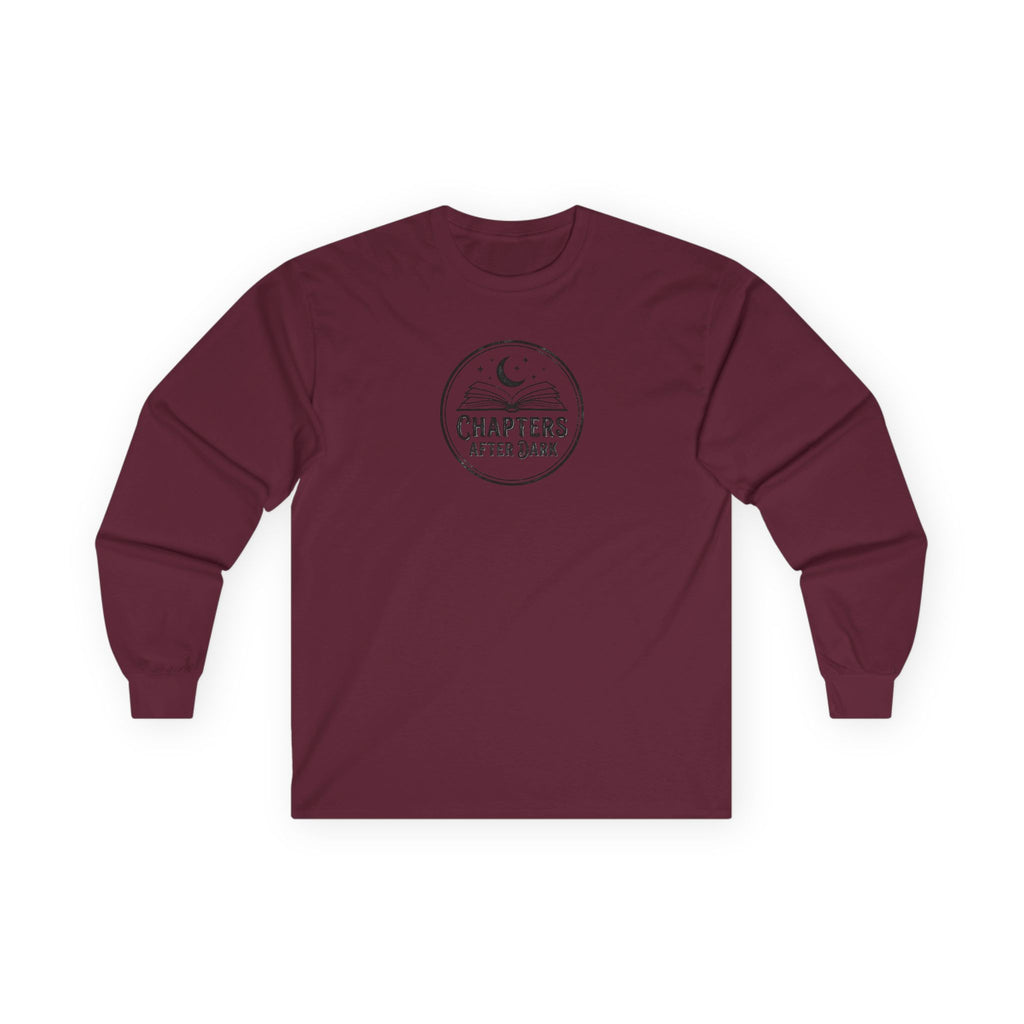 Long Sleeve Tee — "Chapters After Dark" Moonlit Booklover Shirt